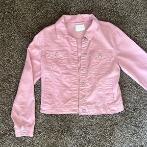 Baby pink denim jacket